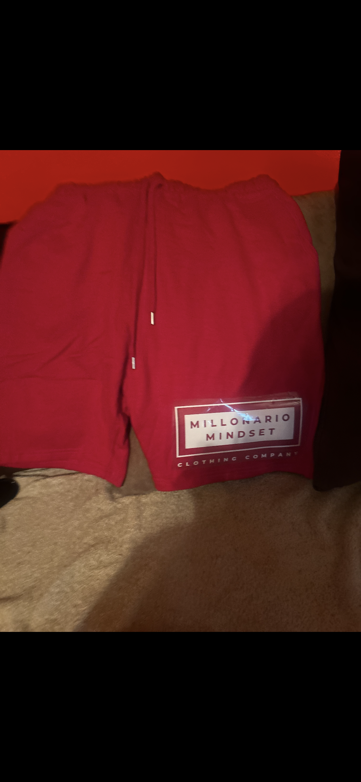 Luxury Designed Red Shorts With/ White Words