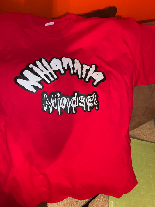 Red T-Shirt W/Black Back W/White Words