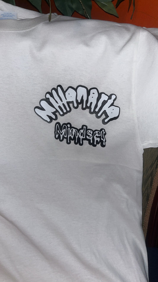 Corner Logo White T- Shirt W/Black Back W/White Words